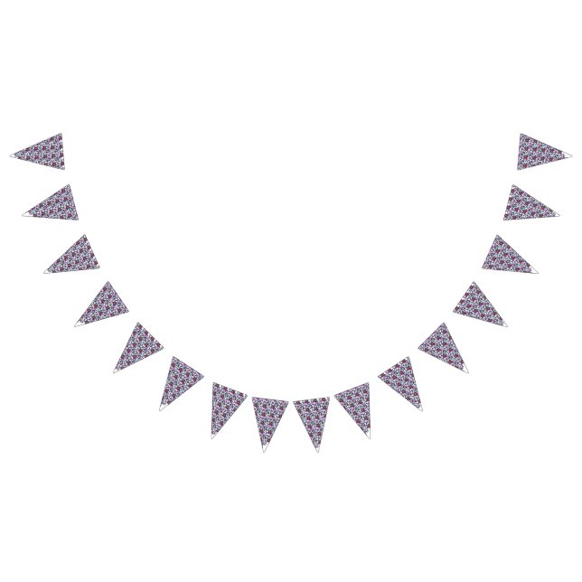 A seamless, symmetrical pattern featuring repeatin bunting  (All)