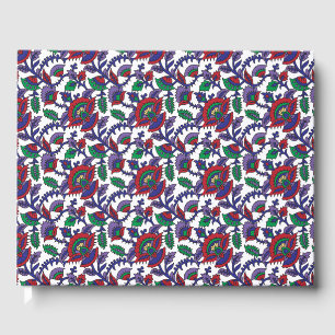 A seamless, symmetrical pattern featuring repeatin guest book