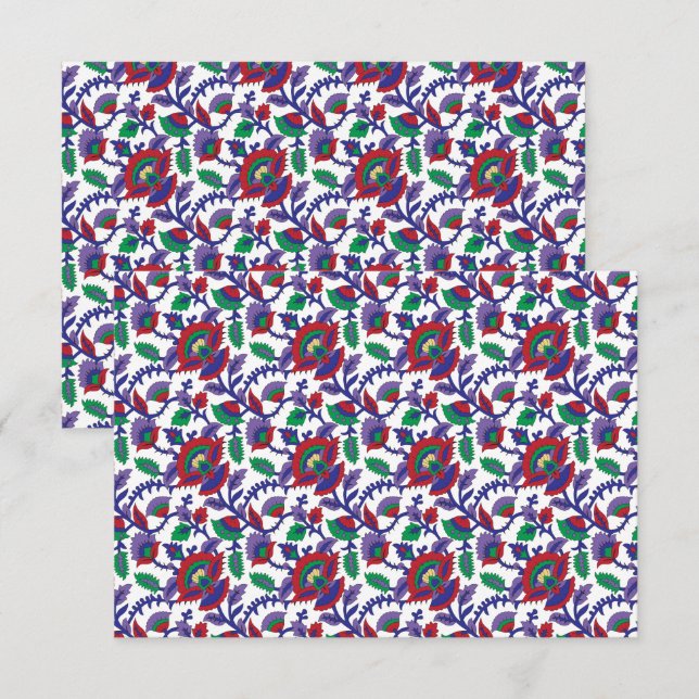 A seamless, symmetrical pattern featuring repeatin thank you card (Front/Back)