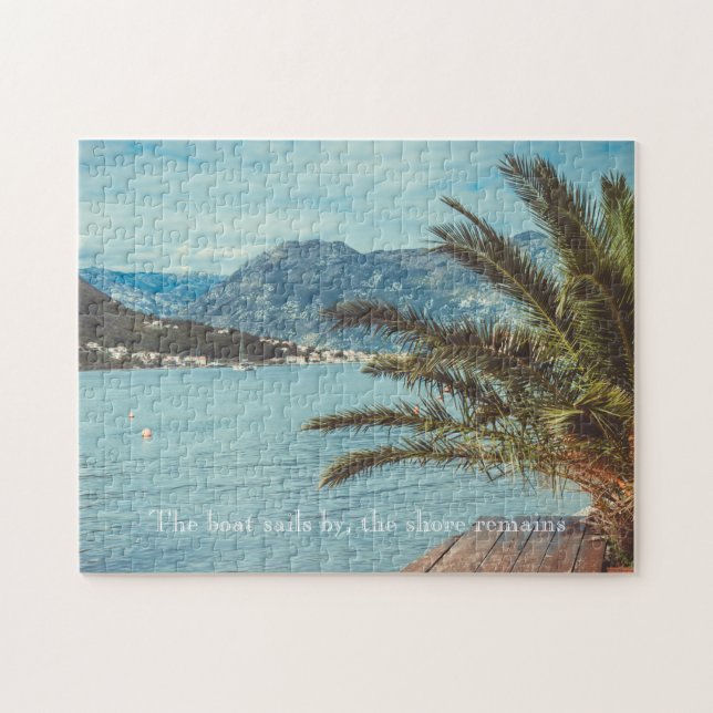 A Seascape with Mountains and a Palm Tree Jigsaw Puzzle (Horizontal)