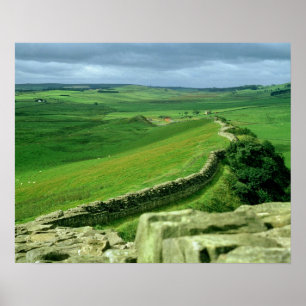 A section of Hadrian's Wall, 2nd century AD (stone Poster