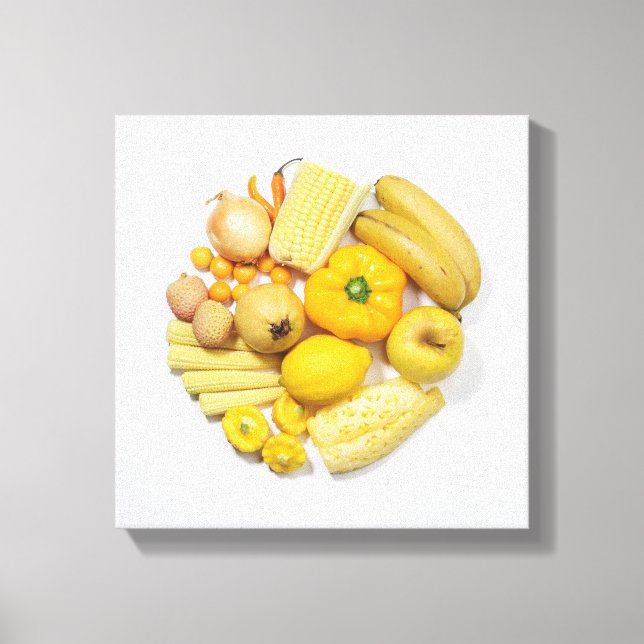 A selection of yellow fruits & vegetables. canvas print (Front)