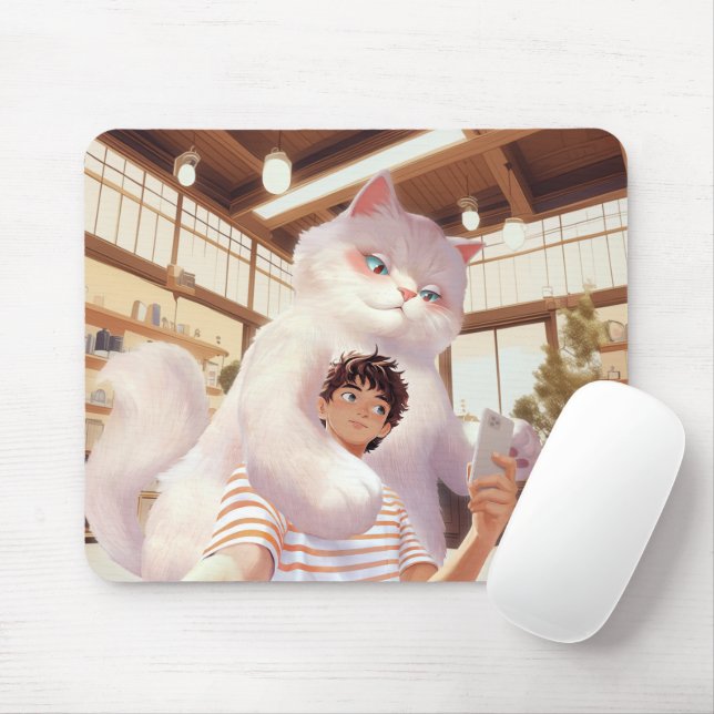 A Selfie with the Fluffy Giant Mouse Pad (With Mouse)