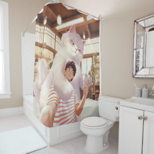 A Selfie with the Fluffy Giant Shower Curtain