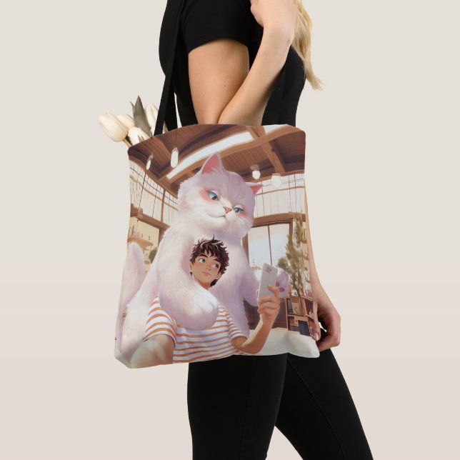 A Selfie with the Fluffy Giant Tote Bag (Close Up)