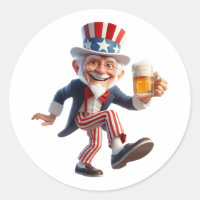 A senior citizen dressed as Uncle Sam