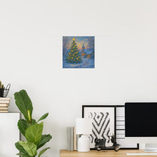 A sensual Monet-style Christmas tree Poster