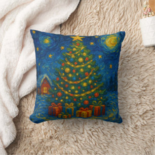 A sensual Van Gogh-esque Christmas tree Cushion
