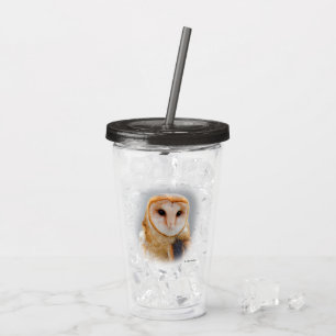A Serene and Beautiful Barn Owl Acrylic Tumbler