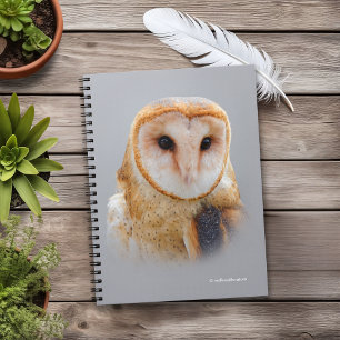 A Serene and Beautiful Barn Owl Spiral Notebook