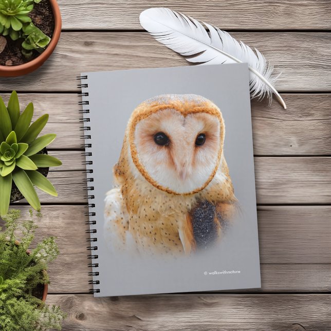 A Serene and Beautiful Barn Owl Spiral Notebook (Serene and Beautiful Barn Owl Journal Cover Photo)