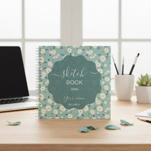 A serene and personalized daisy sketchbook! notebook