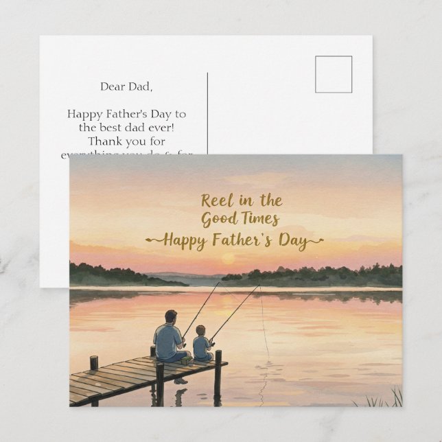 a serene lake for Father's Day Postcard (Front/Back)