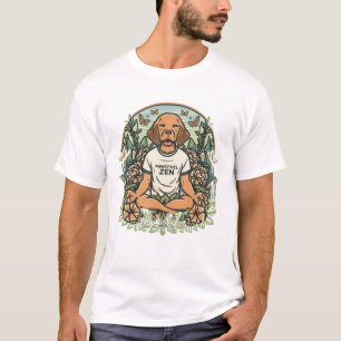 A serene landscape featuring a meditating dog  T-Shirt
