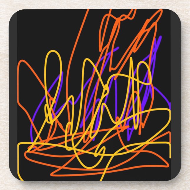 A set6  colorful neon art coasters  (Front)