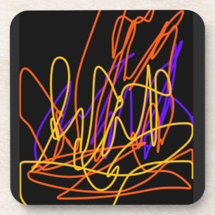 A set6 colourful neon art coasters