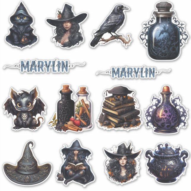 A SET OF DARK GOTHIC WITCHCRAFT CUSTOM NAME (Front)