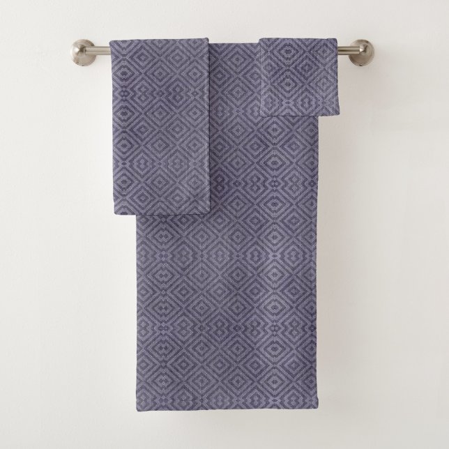 A set of purple towels with a diamond pattern (Creator Uploaded)