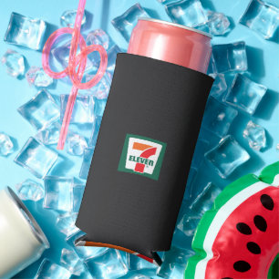 a seven seven logo on a green background seltzer can cooler