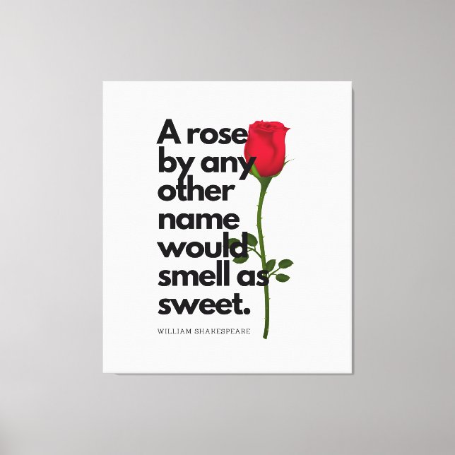 A SHAKESPEARE POEM AND A ROSE  Canvas Print (Front)