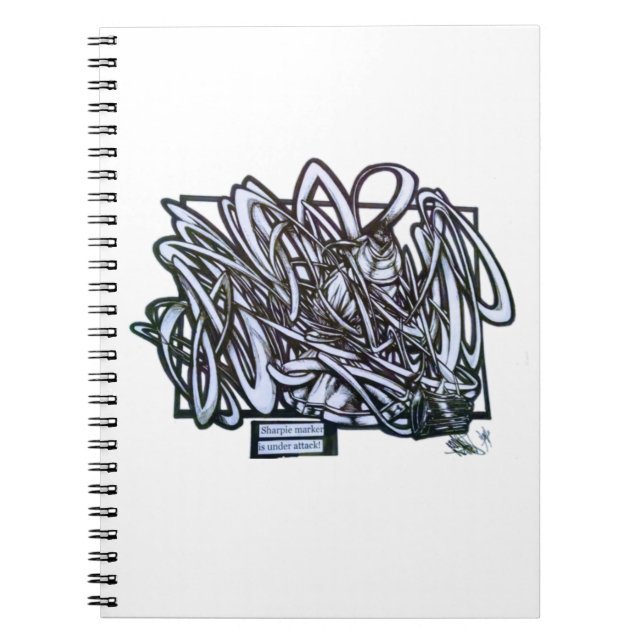 A Sharpie marker versus  graffiti abstract Notebook (Front)