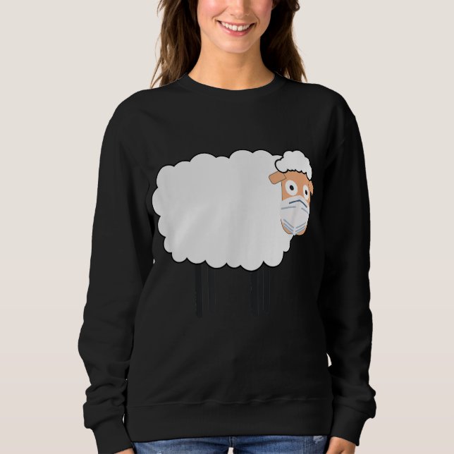 A Sheep Wearing A Mask | Sheep Lover Gift Sweatshirt (Front)