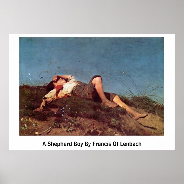 A Shepherd Boy By Francis Of Lenbach Poster (Front)