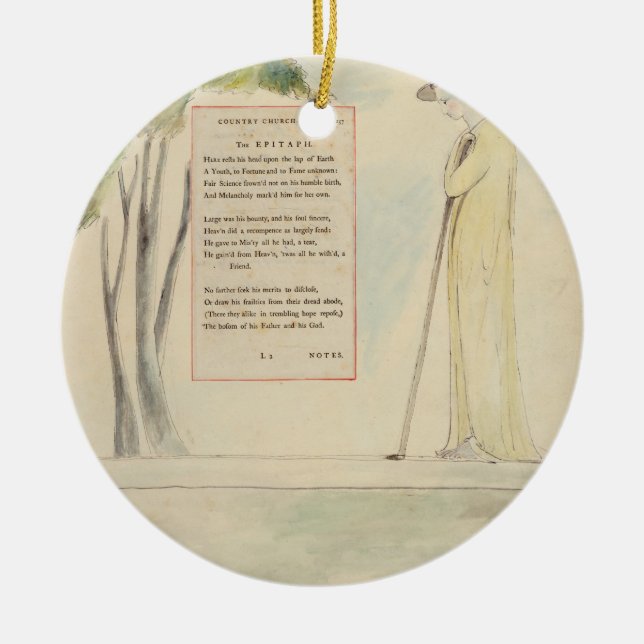 A Shepherd Reading the Epitaph, from Elegy Written Ceramic Tree Decoration (Front)