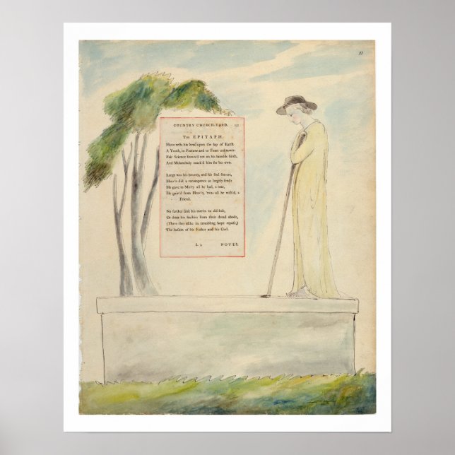 A Shepherd Reading the Epitaph, from Elegy Written Poster (Front)