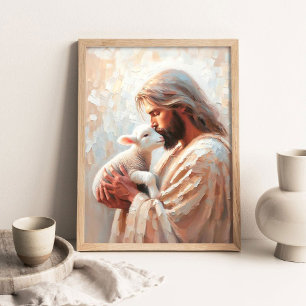 A Shepherd_s Love, Christian Art, Jesus Saves the  Poster