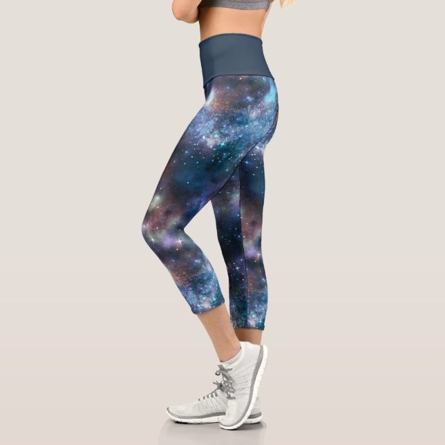 A Shimmering Galaxy Series Design 3  Capri Leggings (Left)