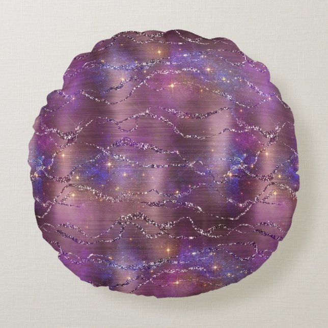 A Shimmering Galaxy Series Design 5  Round Cushion (Front)