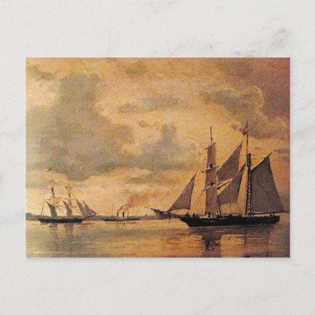 a ship at sea 03 postcard (Front)