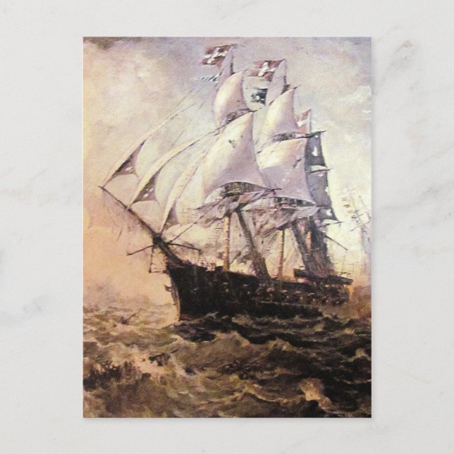 a ship at sea 05 postcard (Front)