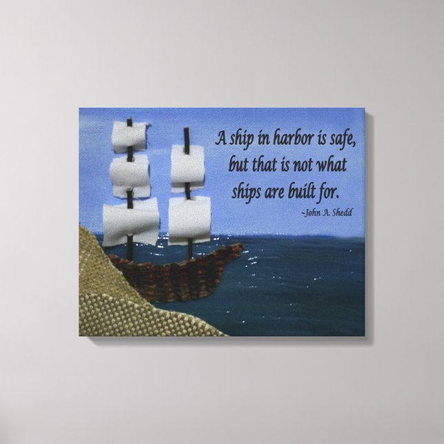 A Ship in Harbour Canvas Print (Front)