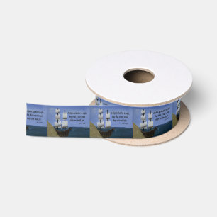 A Ship in Harbour is Safe Inspirational Quotation Satin Ribbon