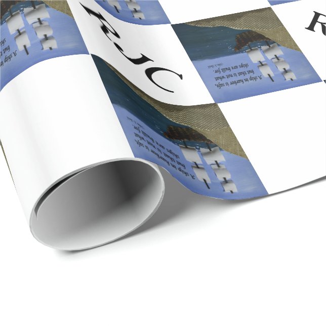 A Ship in Harbour is Safe Inspirational Quotation Wrapping Paper (Roll Corner)