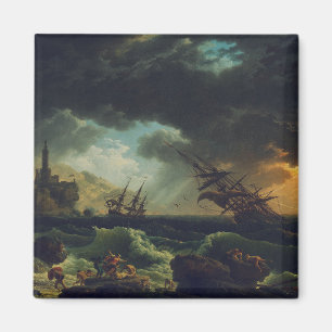 A Shipwreck in Stormy Seas by Claude-Joseph Vernet Magnet