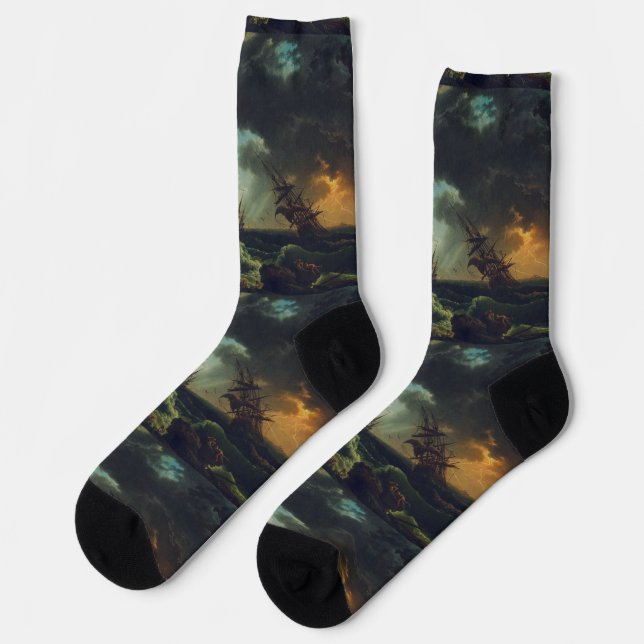 A Shipwreck in Stormy Seas by Claude-Joseph Vernet Socks (Left)