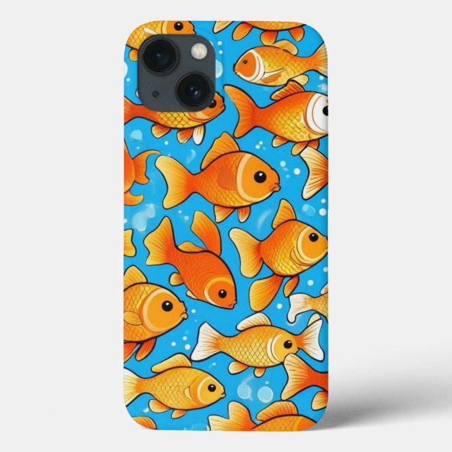 a shoal of gold fish are happy mode Case-Mate iPhone case (Back)