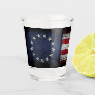 A SHOT OF FREEDOM Vintage Betsy Ross American Flag Glass