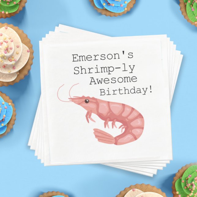 A Shrimp-ly Awesome Birthday Napkin (A Shrimp-ly Awesome Birthday Napkins)
