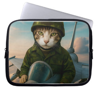 A Siam Air Force Cat with Laptop Sleeve 10 inches