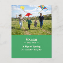 A Sign of Spring March Memory Photo Postcard