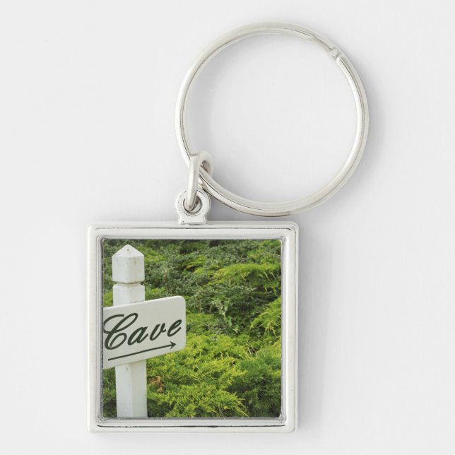 A sign pointing tho the wine cellar (Cave) in Key Ring (Front)