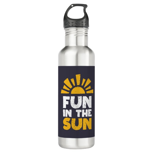 A sign that says fun on the sun 710 ml water bottle (Front)