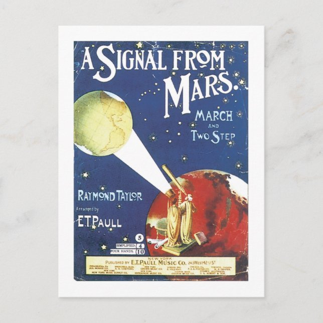 A Signal From Mars Vintage Songbook Cover Postcard (Front)