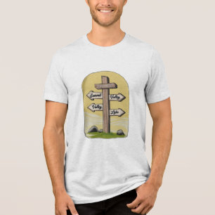 A signpost at a trailhead Tri-Blend shirt