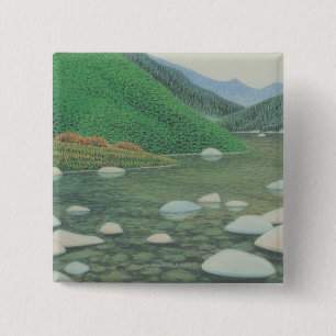 A Silent Corner in Moutains 15 Cm Square Badge