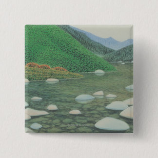 A Silent Corner in Moutains 15 Cm Square Badge
